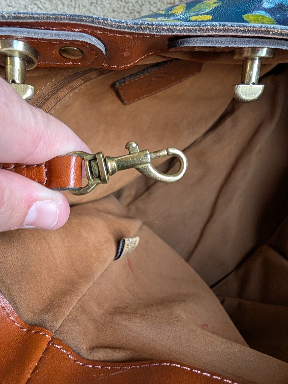 PATRICIA NASH Limited Edition Floral Tote Brown Leather Straps Luxury Brand - Picture 12 of 17